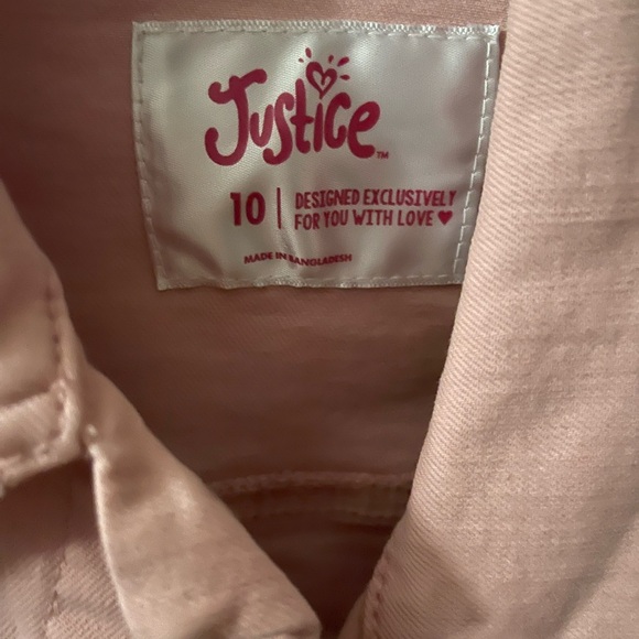 Justice peach distressed denim jacket - Picture 4 of 4